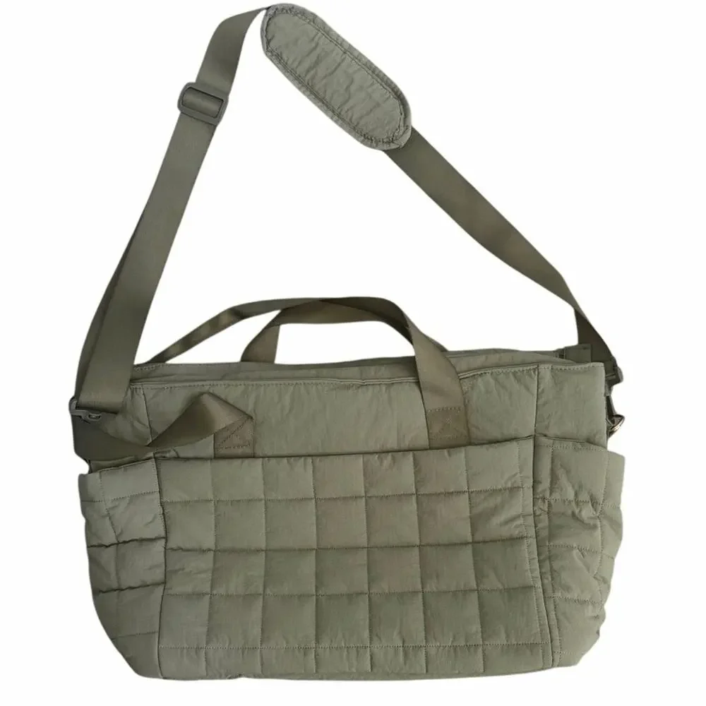 Ink & Barrel 41L Quilted Garment Duffle Bag Olive Green Travel Weekender NWT